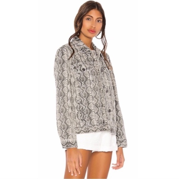 BLANK NYC Denim Trucker Jacket In Snake Print Size XS. - Picture 5 of 15